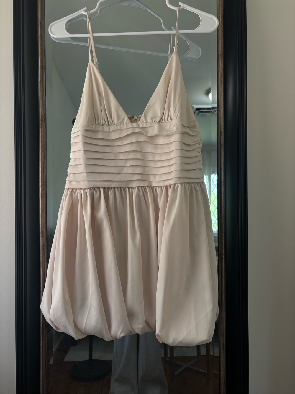 Spaghetti Strap Mini Dress in Light Blush